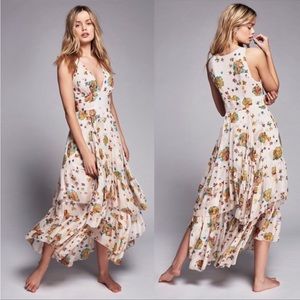 Gorgeous FREE PEOPLE ruffled floral maxi dress